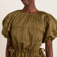 Hadley Blouse in Olive Satin