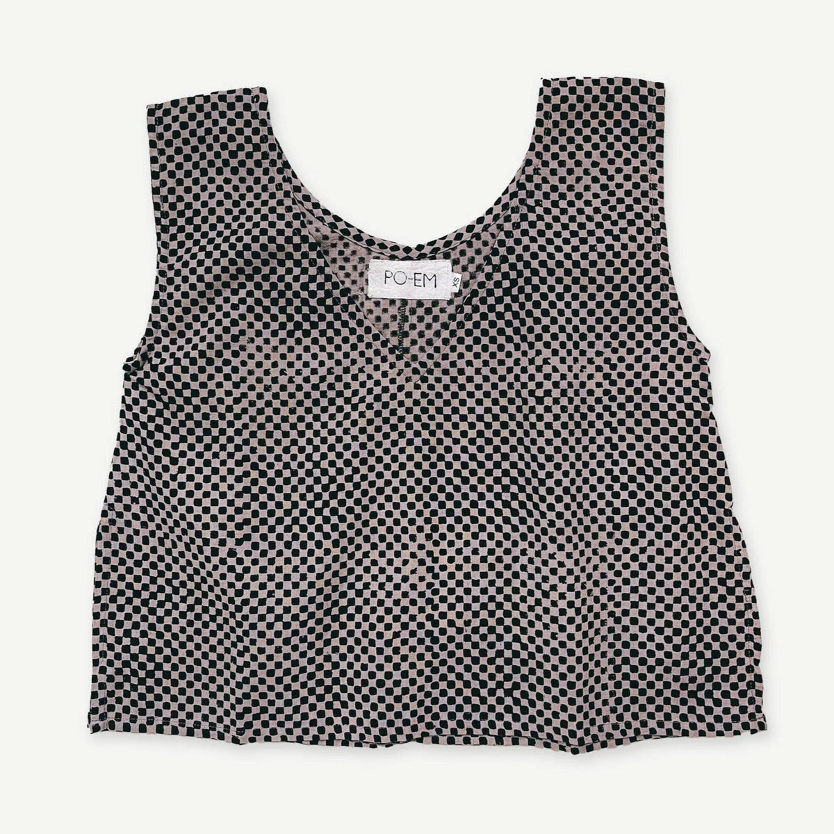 Handloom Blouse Tank Top in Mosaic Checkered