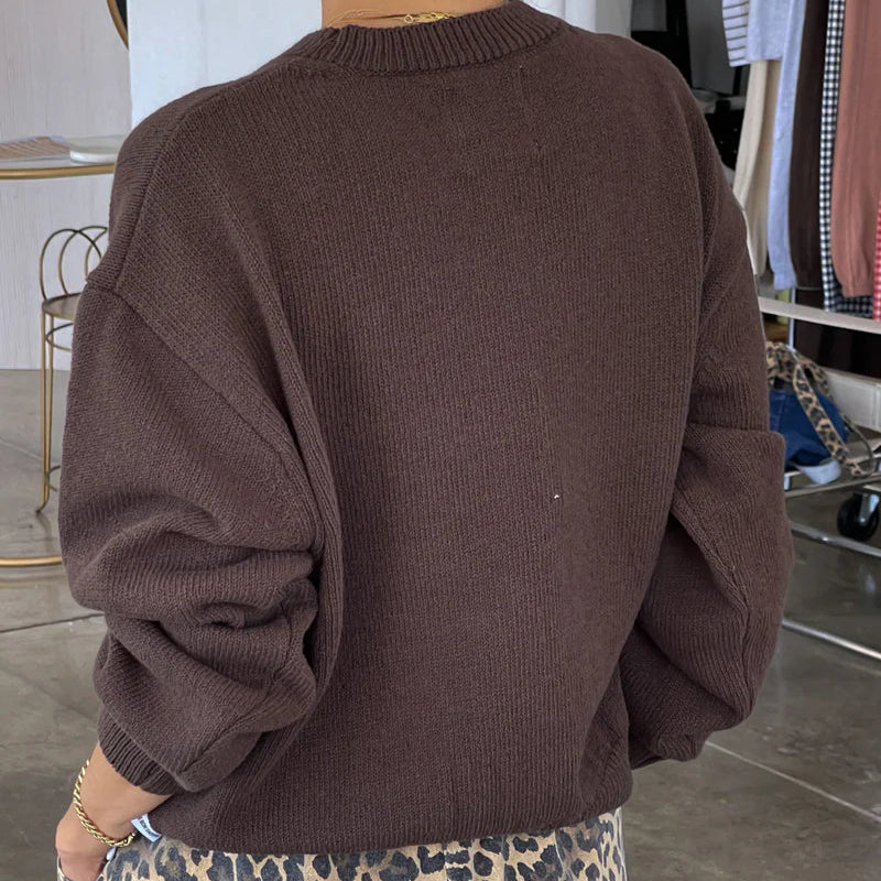 Milo Cotton Sweater in Brown