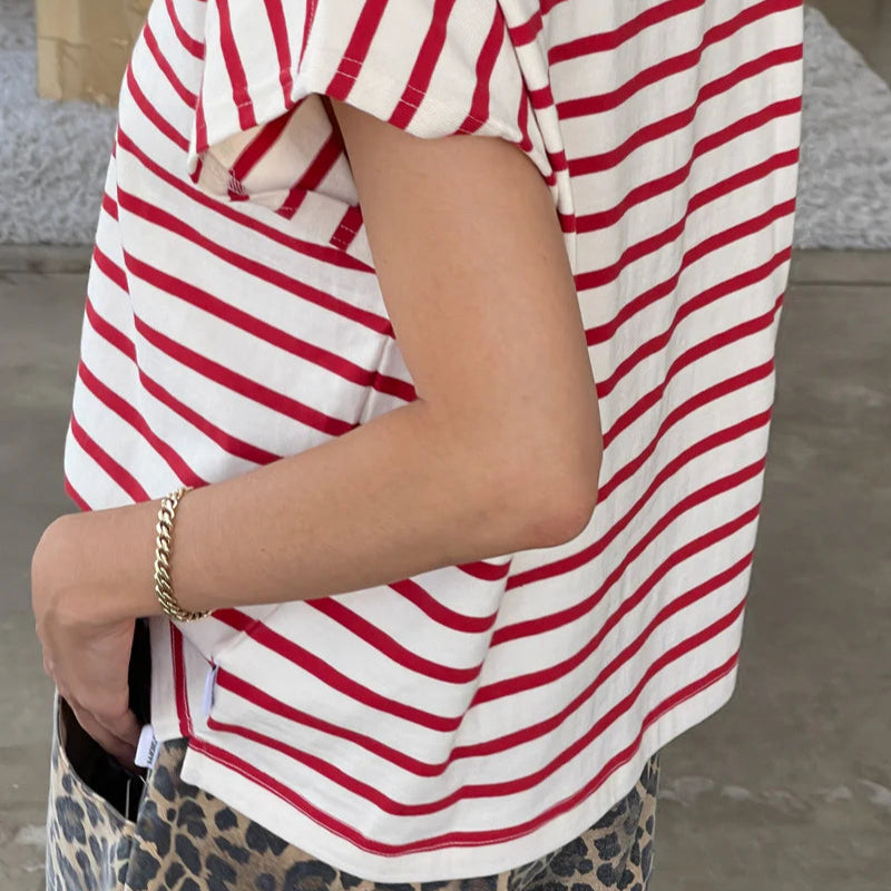 Manon Tee in Red Stripe