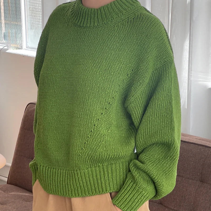 Zoe Cotton Sweater in Avocado