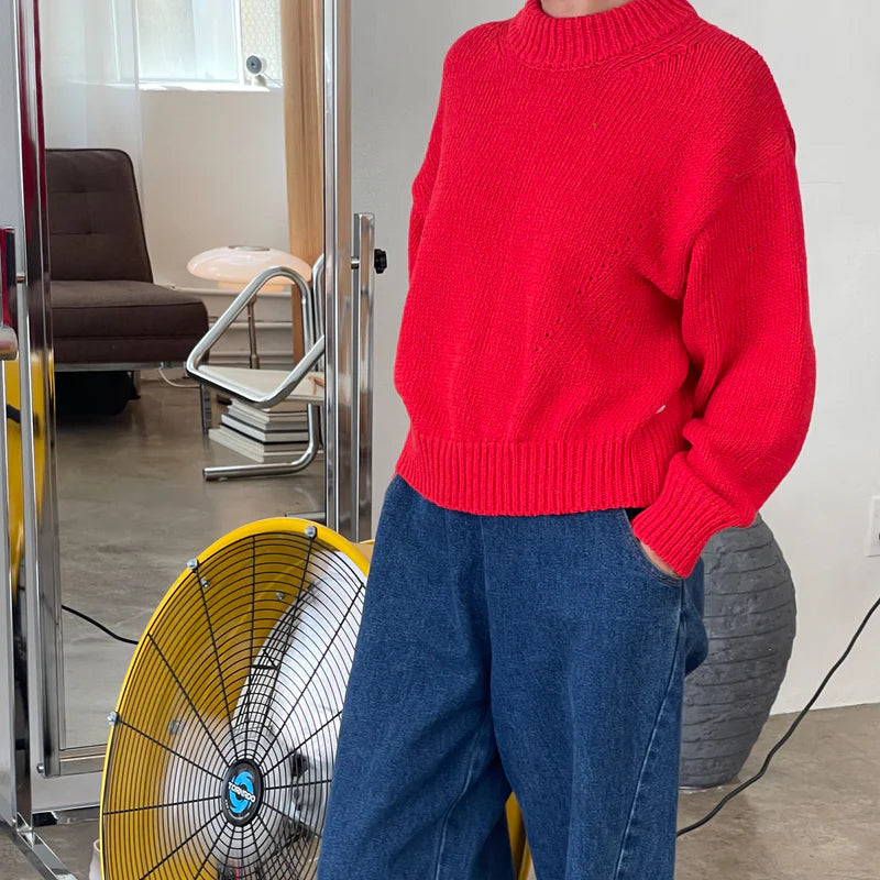 Zoe Cotton Sweater in Chili