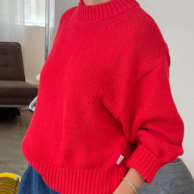 Zoe Cotton Sweater in Chili
