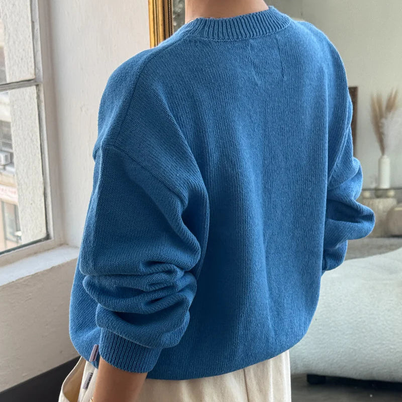Milo Cotton Sweater in Blue