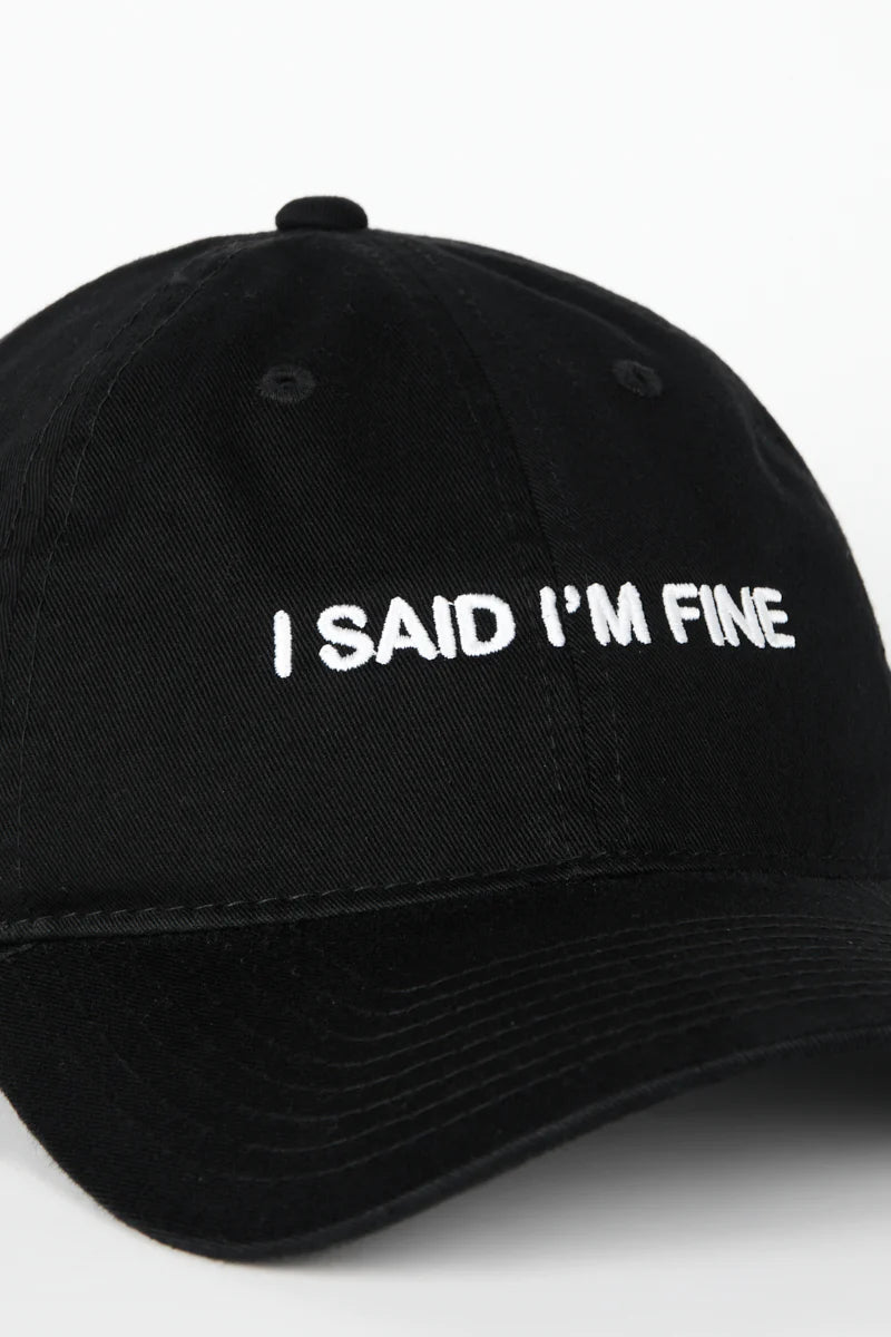 I'm Fine Dad Cap in Black