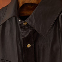 Leather Viscose Overshirt in Brown
