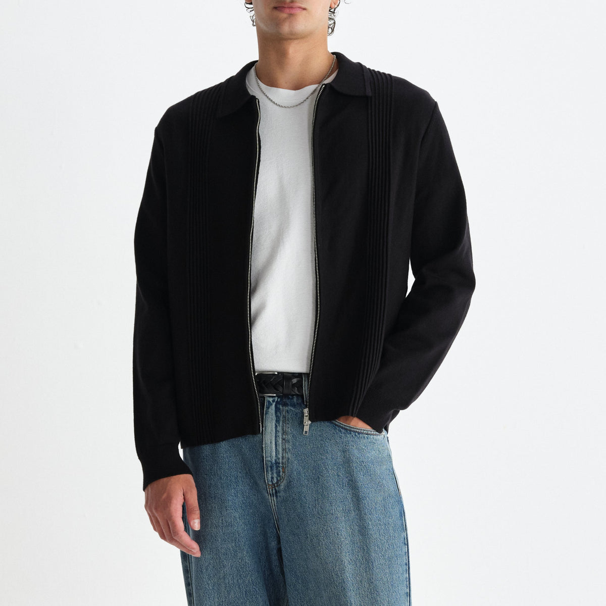 Lennox Zip Polo in Black