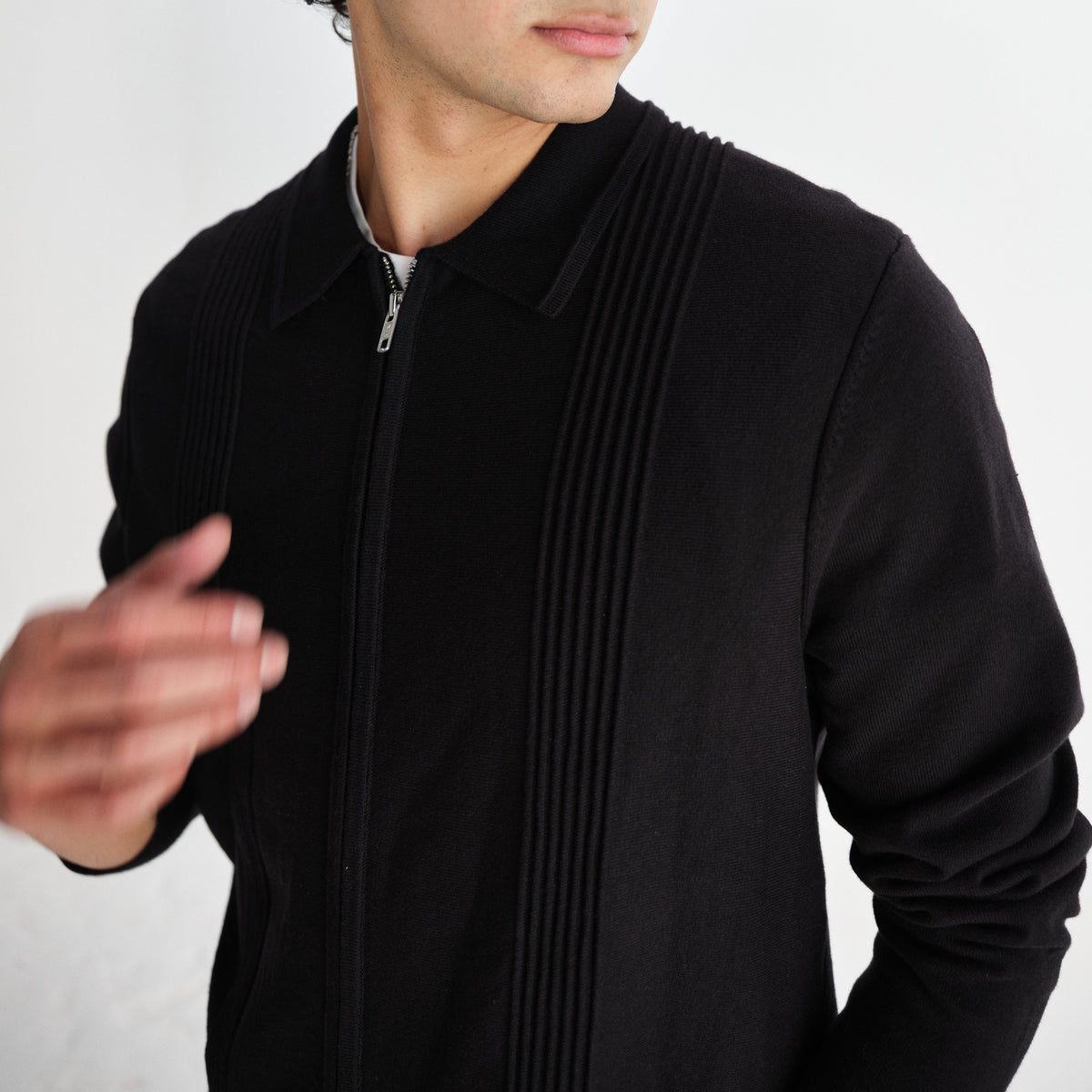Lennox Zip Polo in Black
