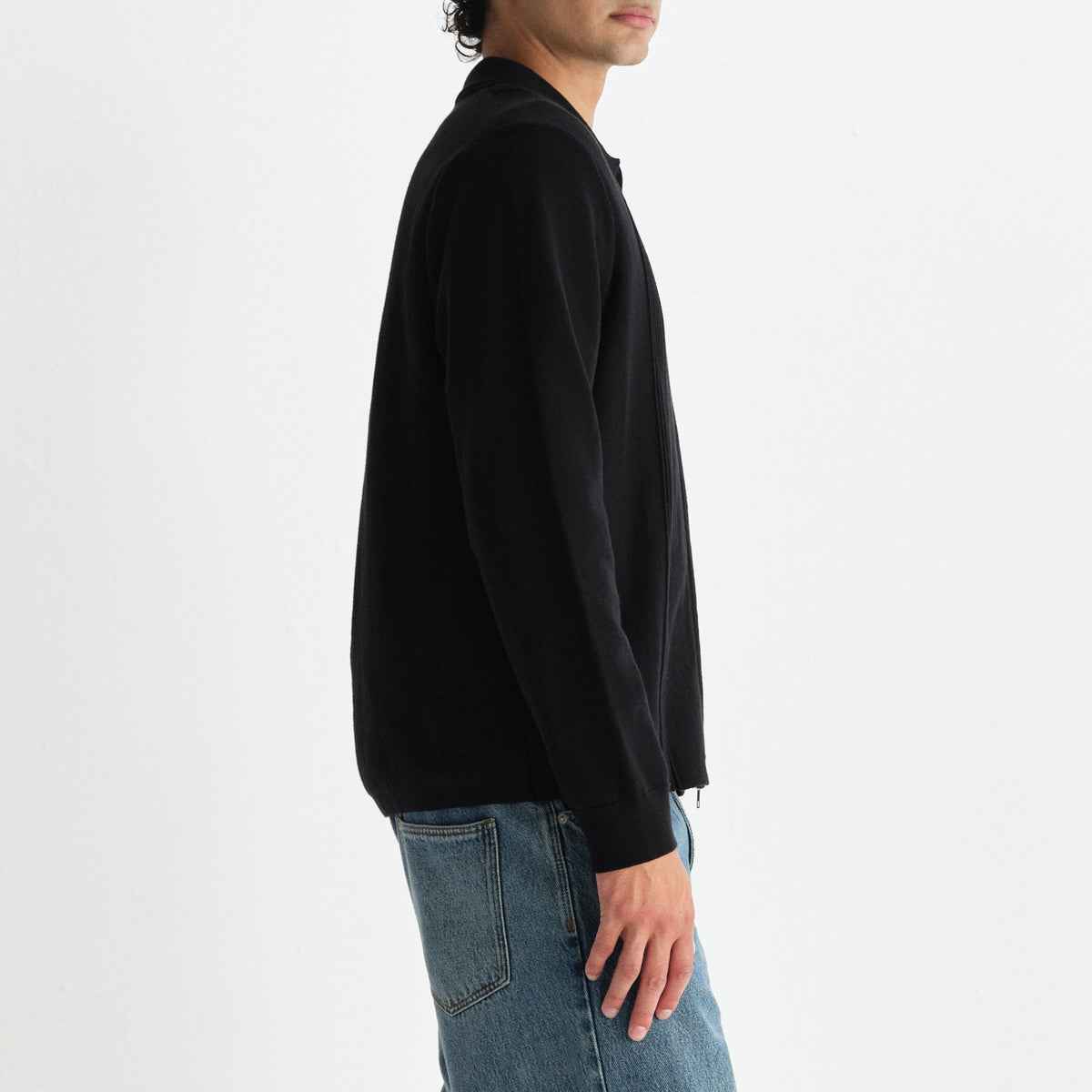 Lennox Zip Polo in Black