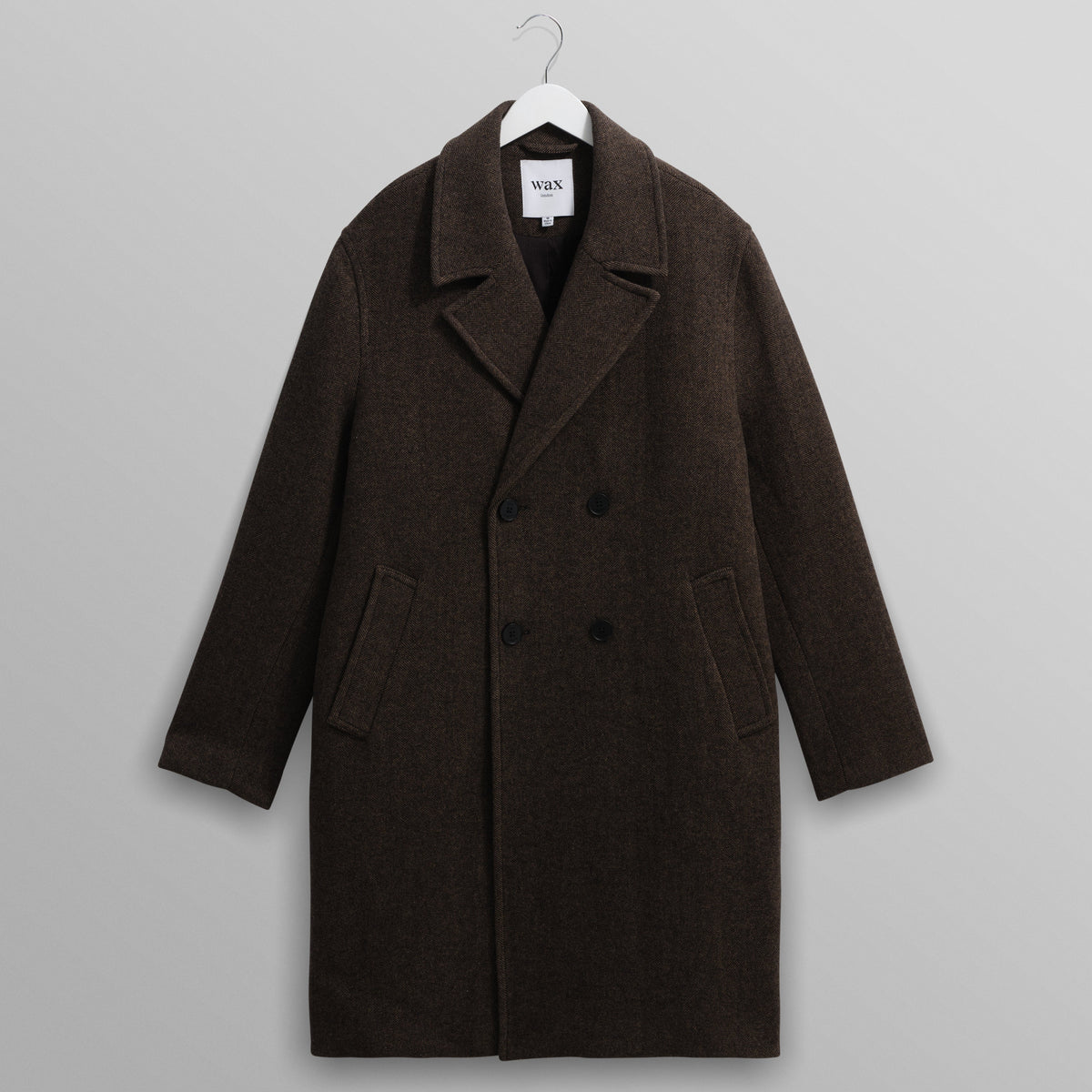 Magnus Overcoat in Wool Herringbone