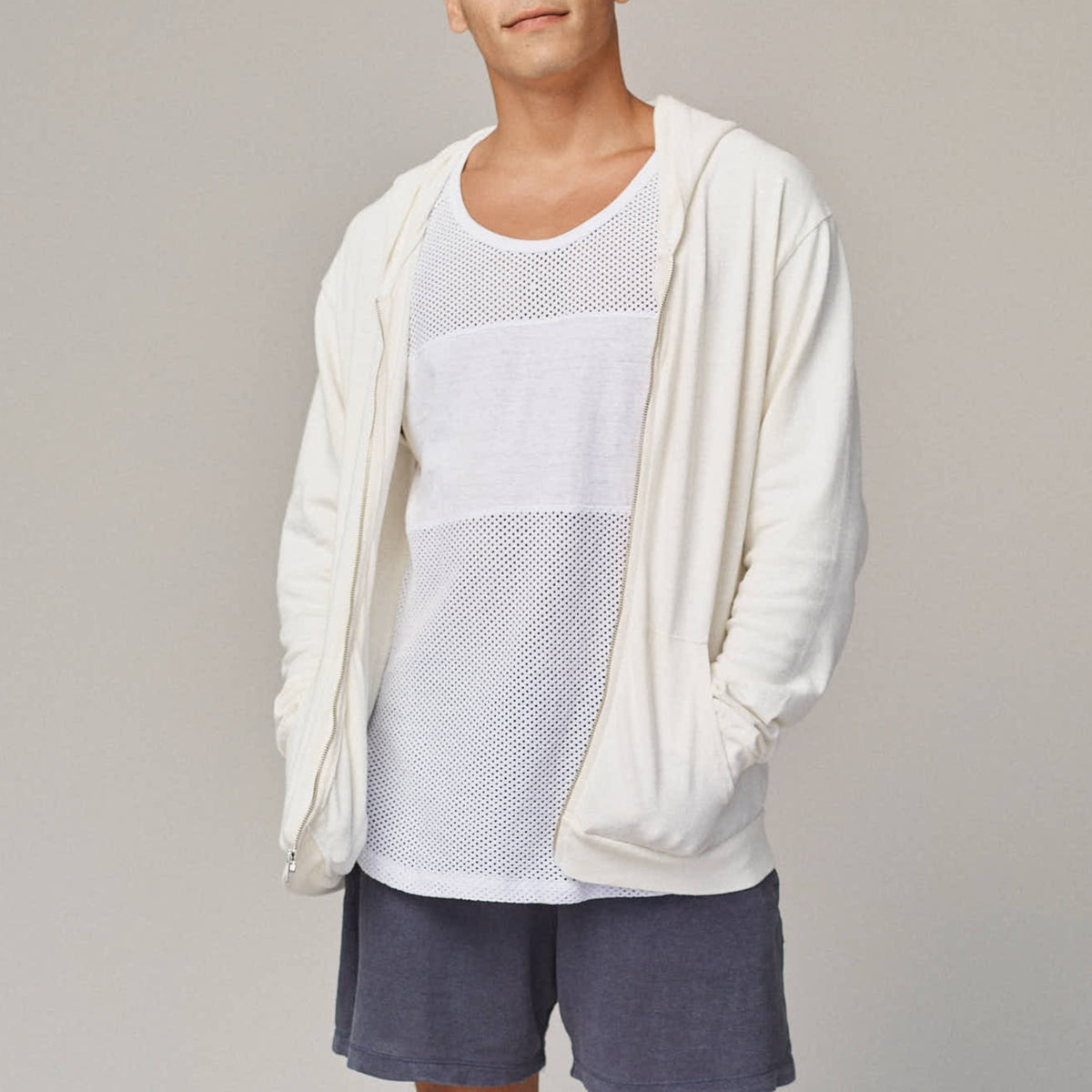 Marathon Mesh Tank in Washed White