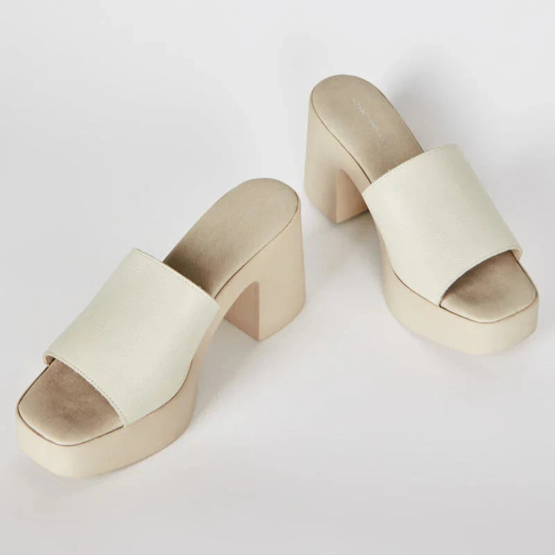 Mary Platform Heel in Cream
