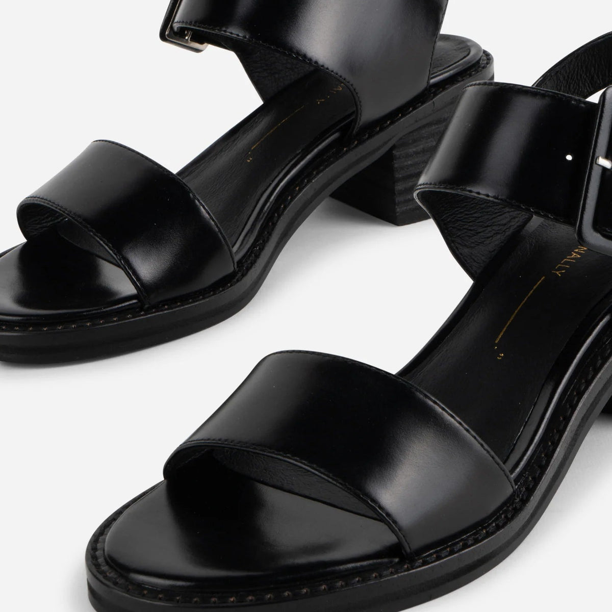 Mazzy Heeled City Sandal in Black