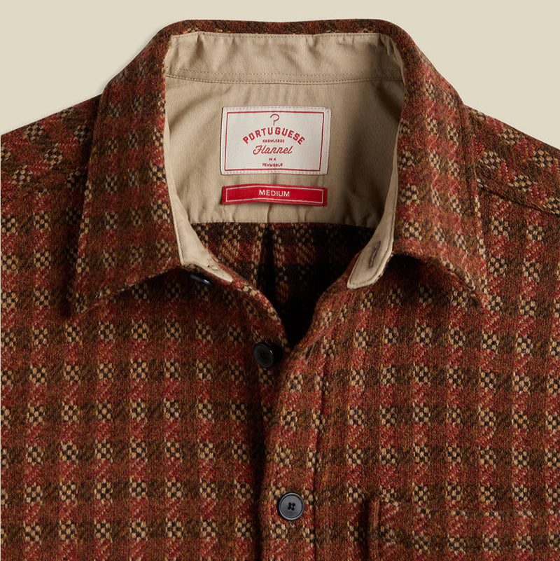 Merino Tweed Shirt in Brown
