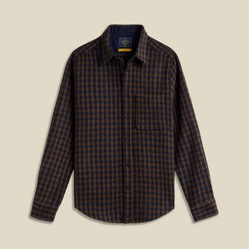 Merino Tweed Shirt in Navy