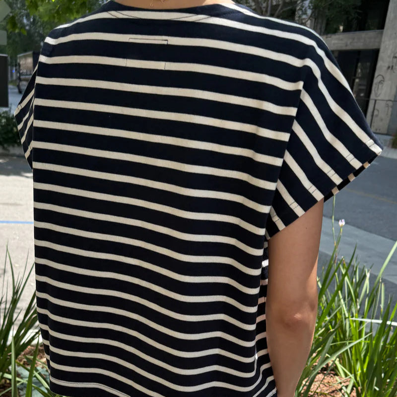 Manon Tee in White/Navy
