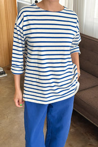 Marseille Top in Blue Stripe/Cream