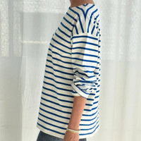 Marseille Top in Blue Stripe/Cream