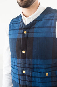 Quilted Lined Waistcoat in Winter Madras Weave