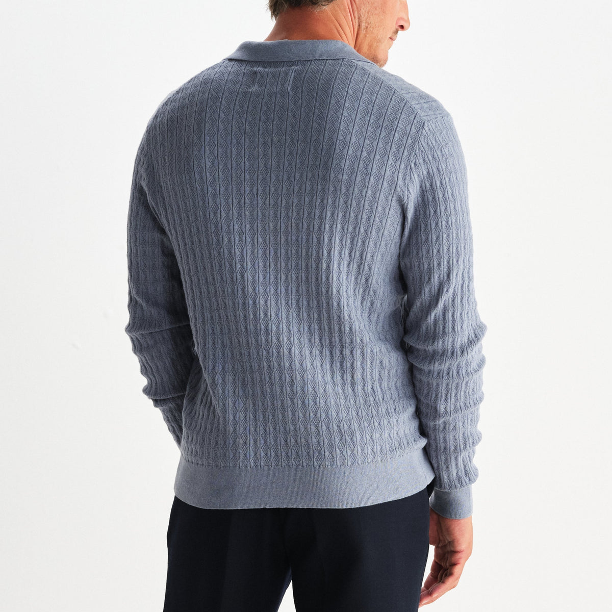 Oban Polo in Grey Blue