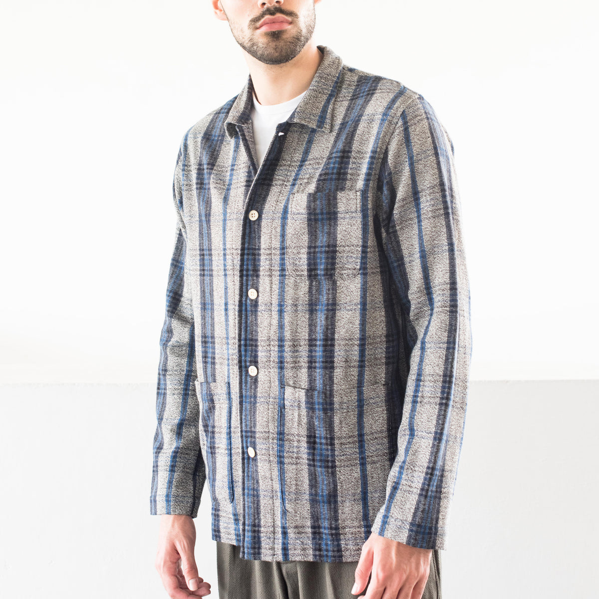 Shirt Jacket in Flecked Weave
