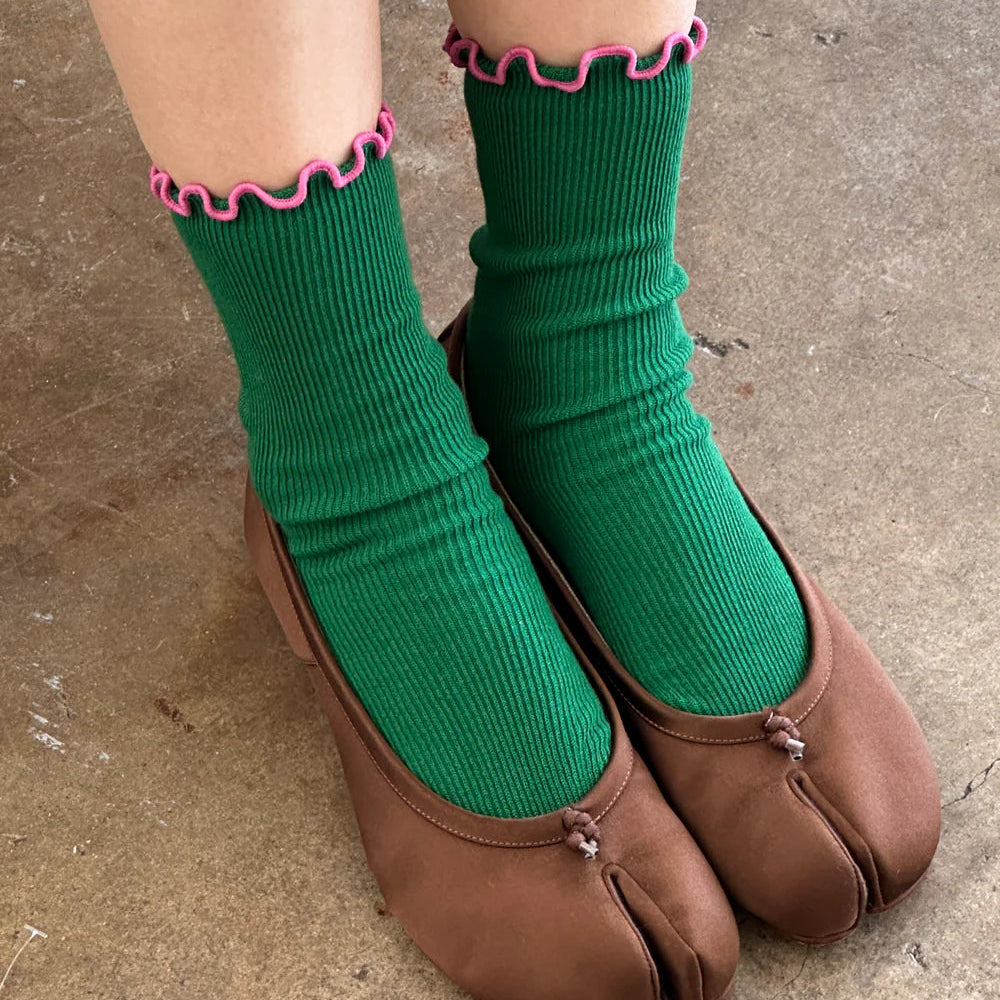 Ruffled Modal Socks