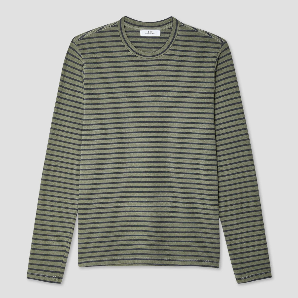L/S Organic Hemp Stripe Tee in Lichen