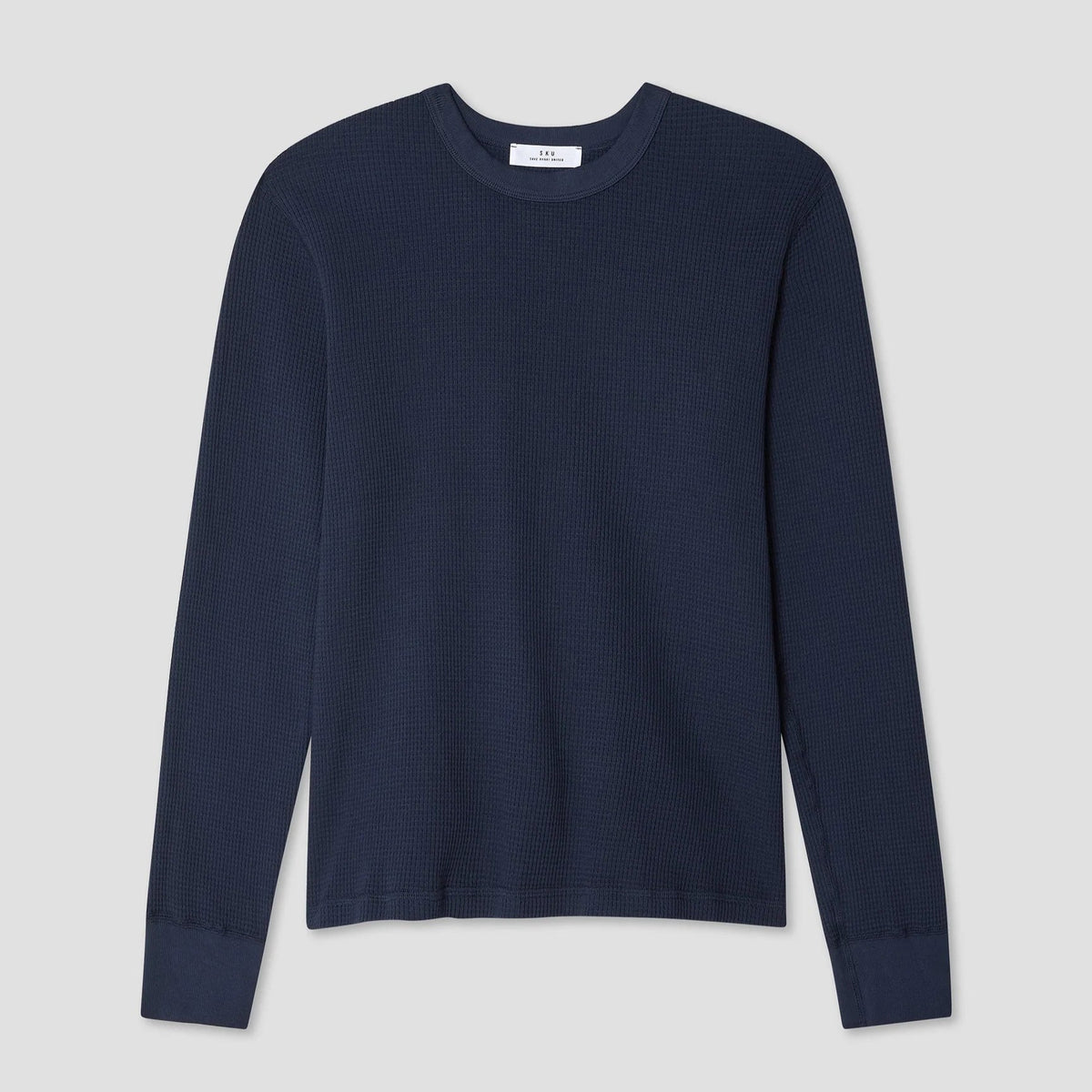 L/S Crew Waffle Tee in Navy