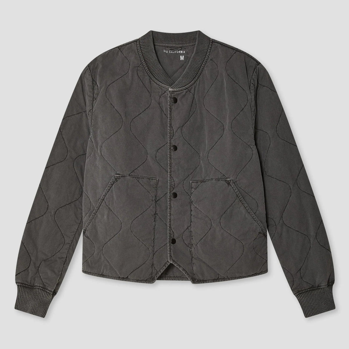Quilted Bomber Jacket in Black