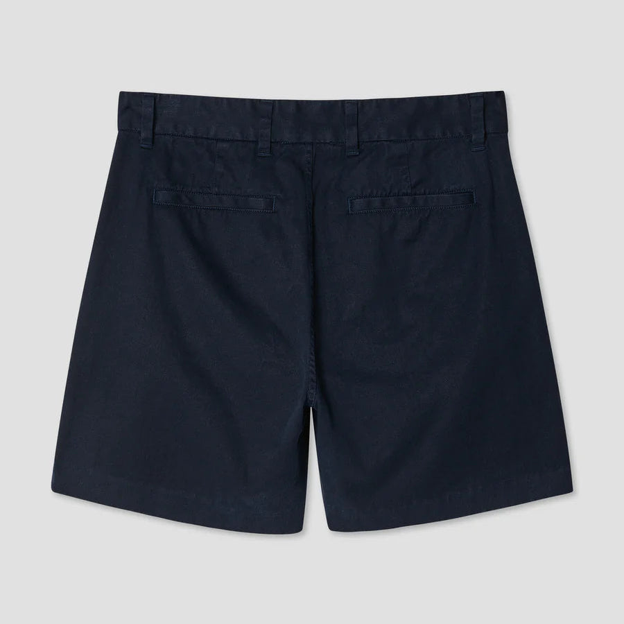 Twill Pleat Short in Navy