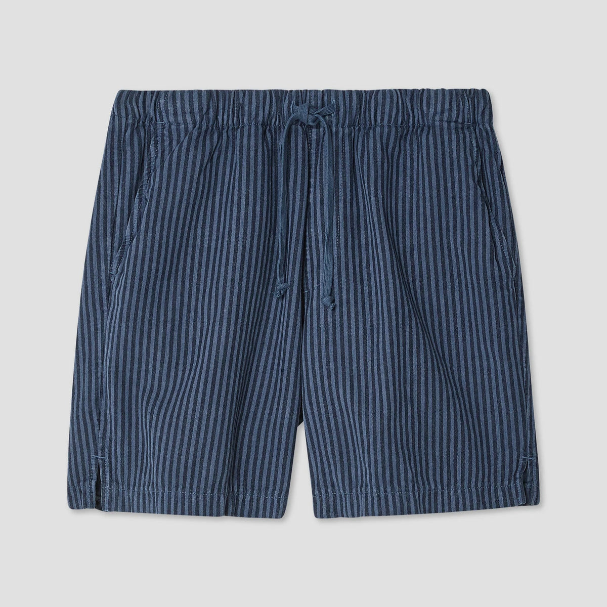 Hemp Stripe Easy Short in Blue