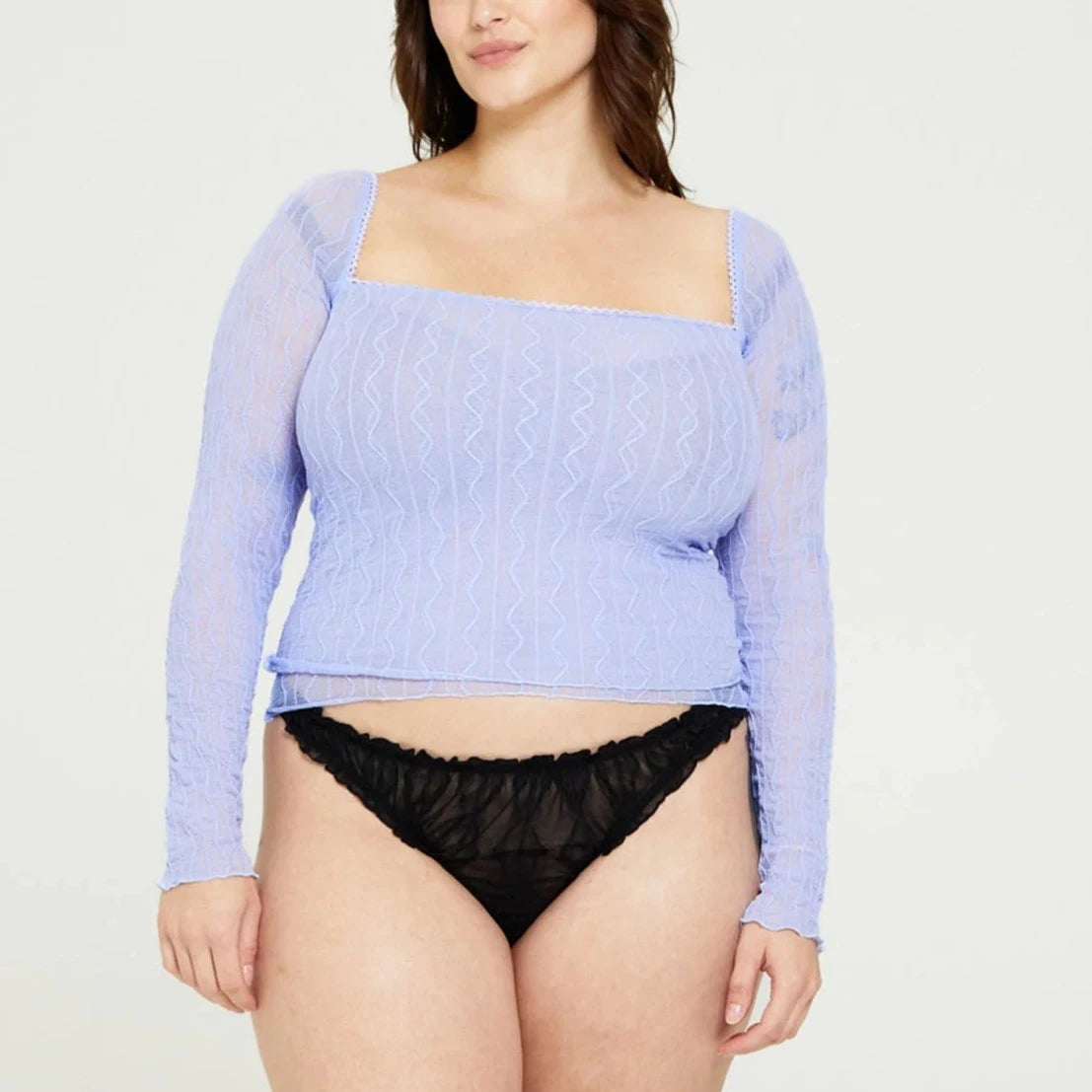 Ross Squareneck Long Sleeve in Blue Bell