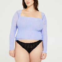 Ross Squareneck Long Sleeve in Blue Bell