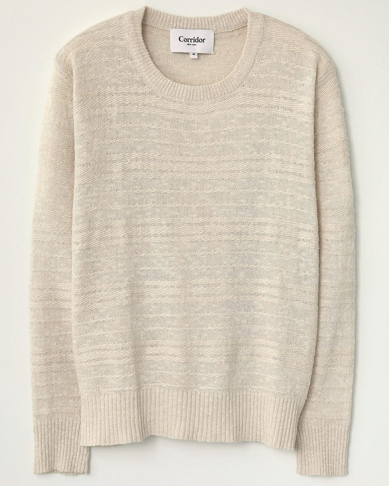 Linen Silk Crewneck in Natural