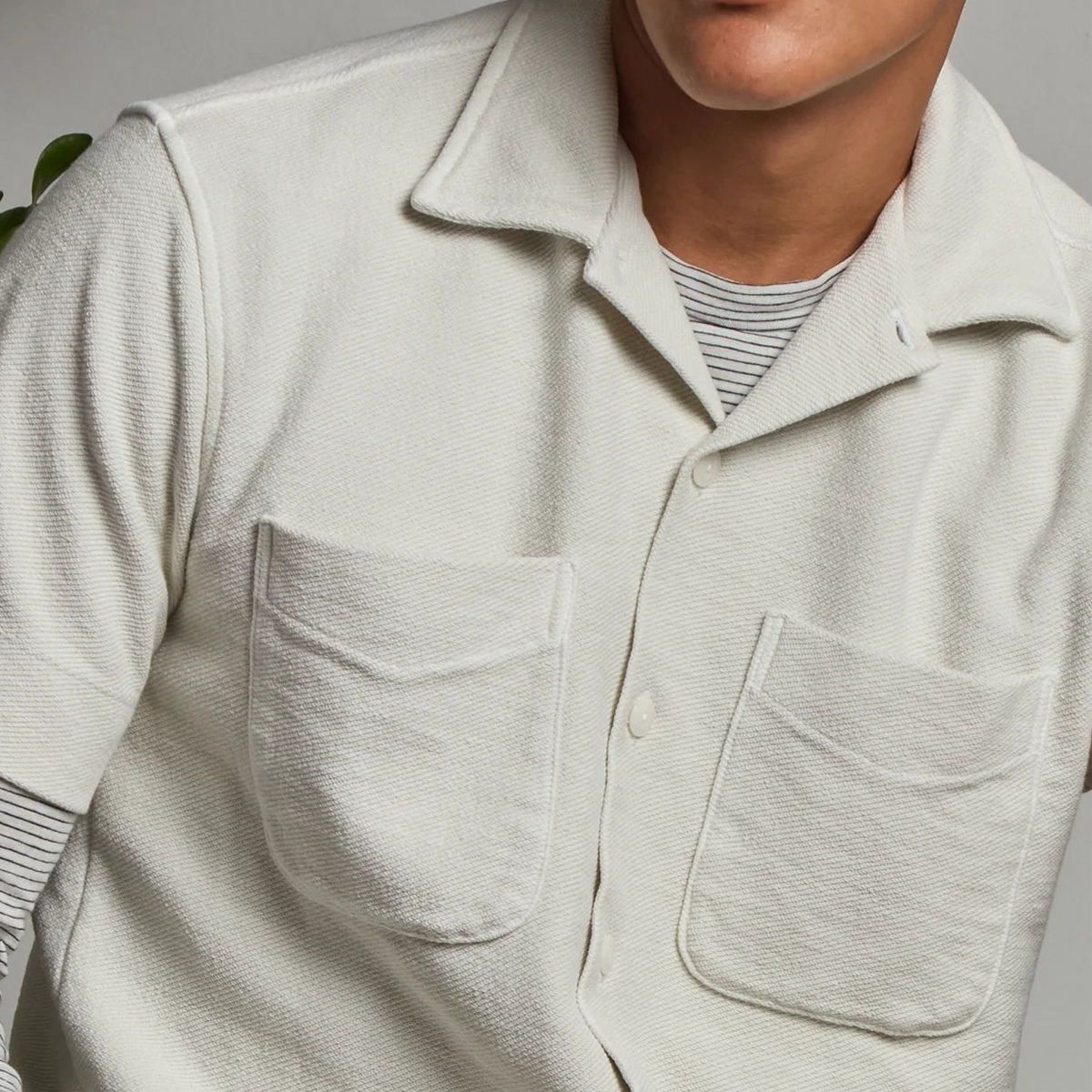 Terry Camp Shirt in Salt