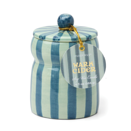 Holiday Cabana Striped Candle