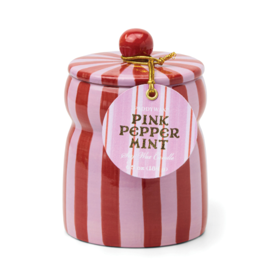 Holiday Cabana Striped Candle