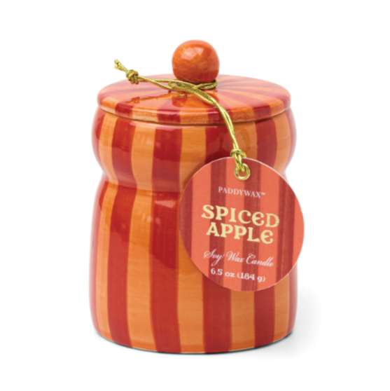 Holiday Cabana Striped Candle