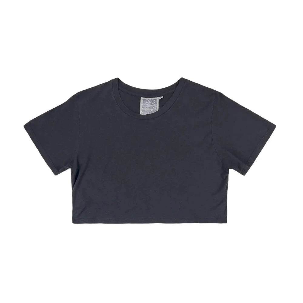 Super Cropped Lorel Tee in Black