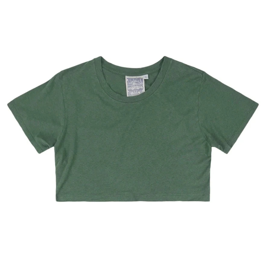 Super Cropped Lorel Tee in Hunter