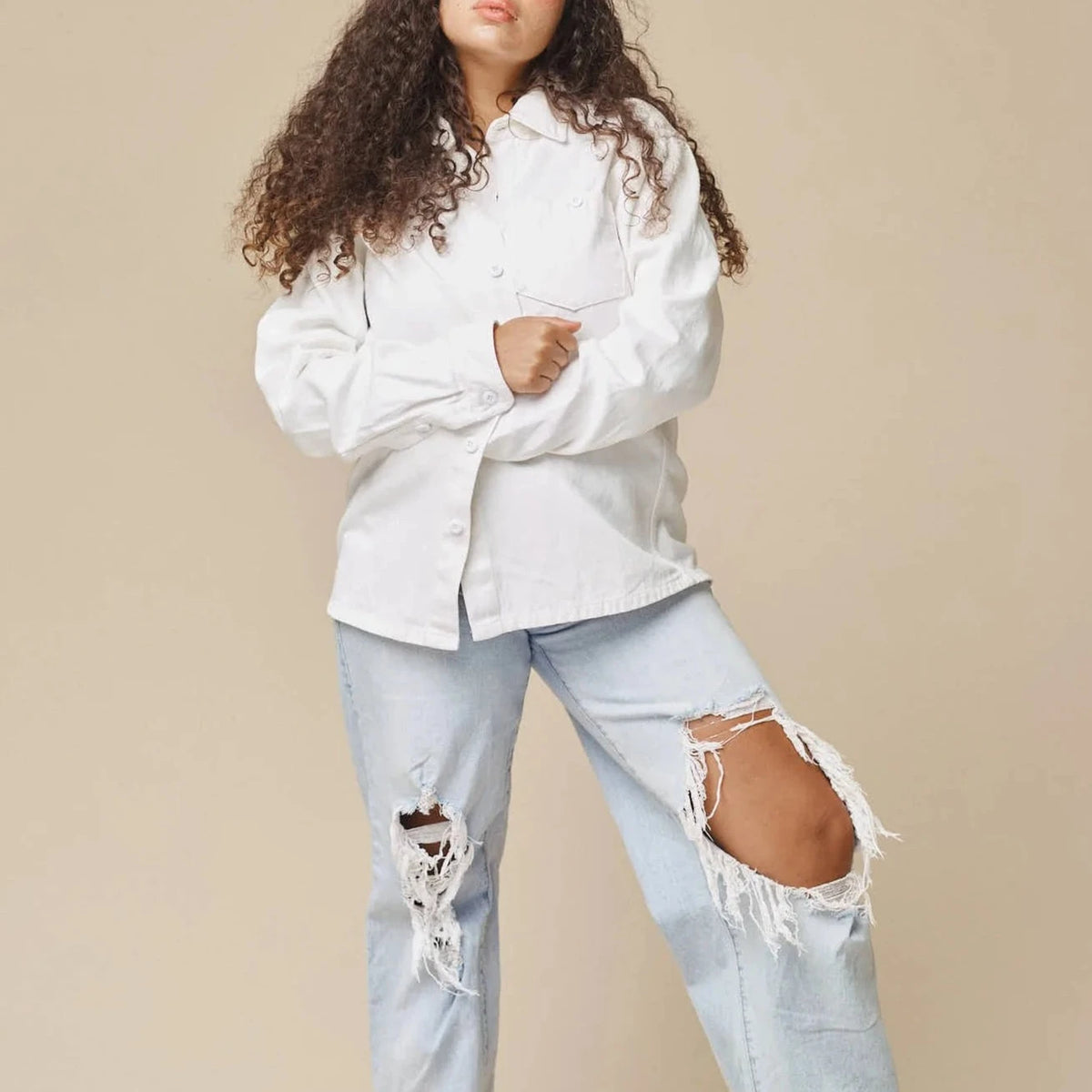Topanga Shirt in Washed White