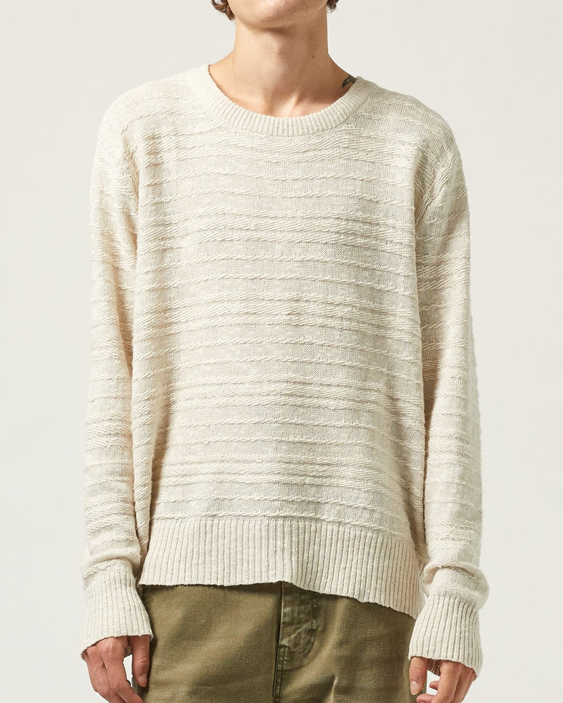 Linen Silk Crewneck in Natural