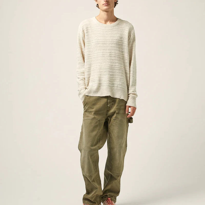 Linen Silk Crewneck in Natural