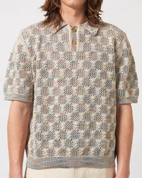 Cable Lace Polo in Natural