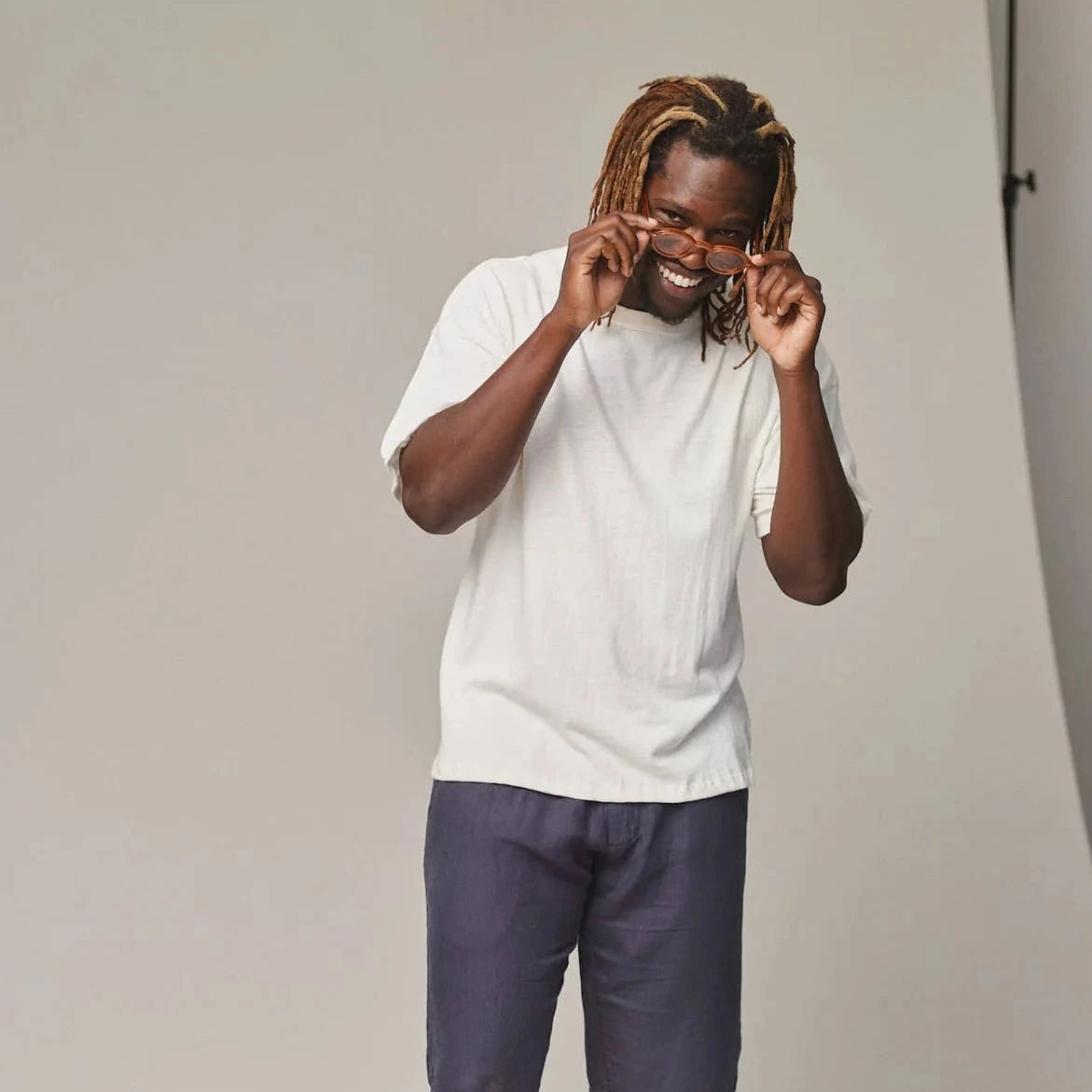 Vernon Oversized Tee in Washed White