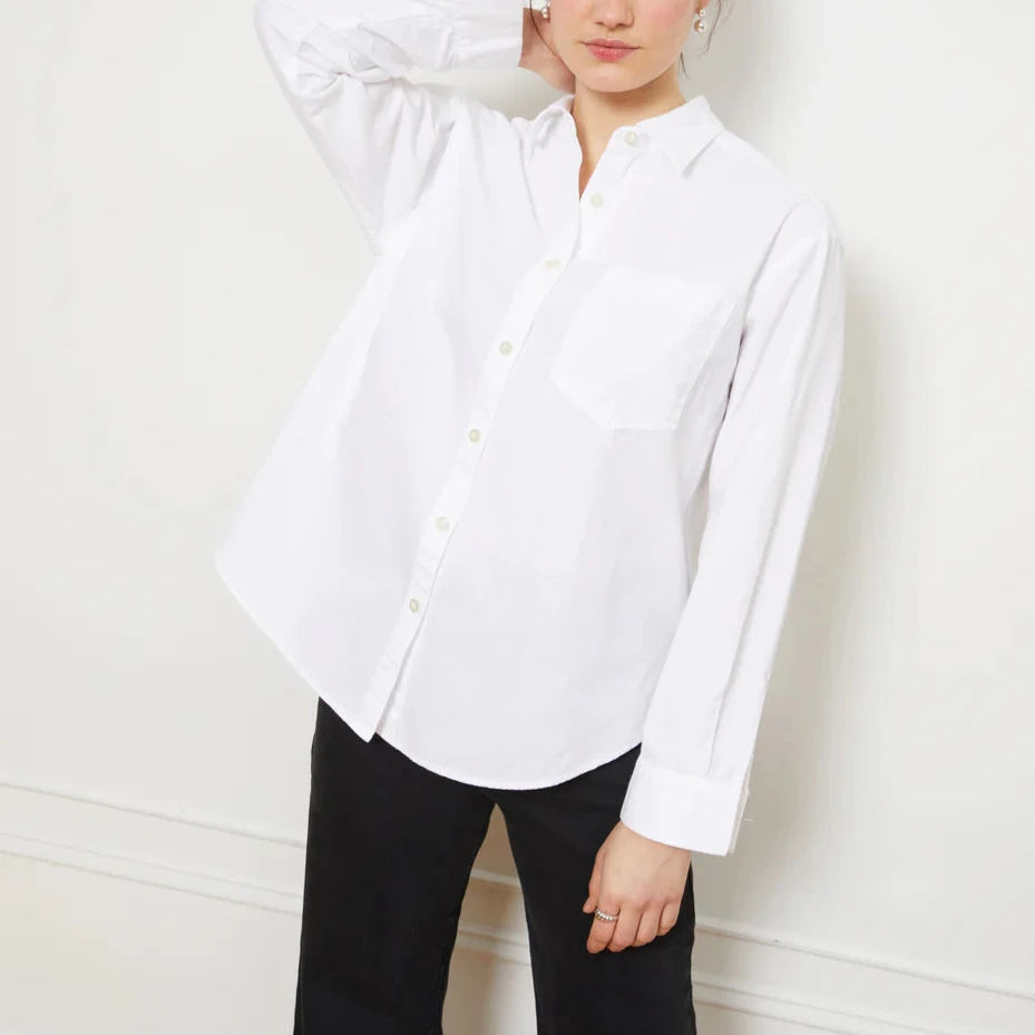 Diana Relaxed Button Up in White