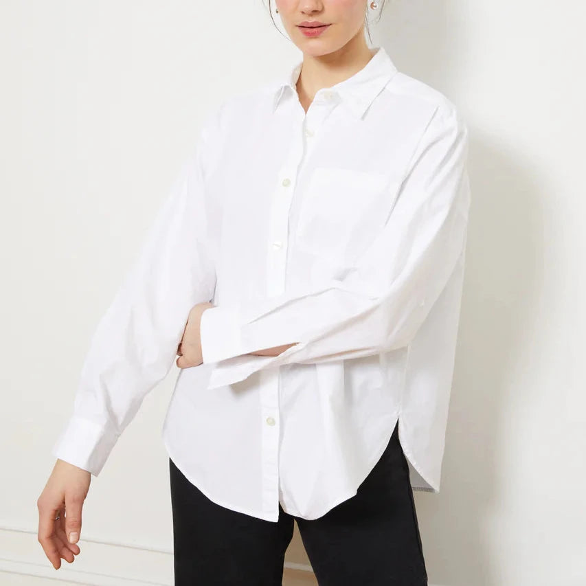 Diana Relaxed Button Up in White