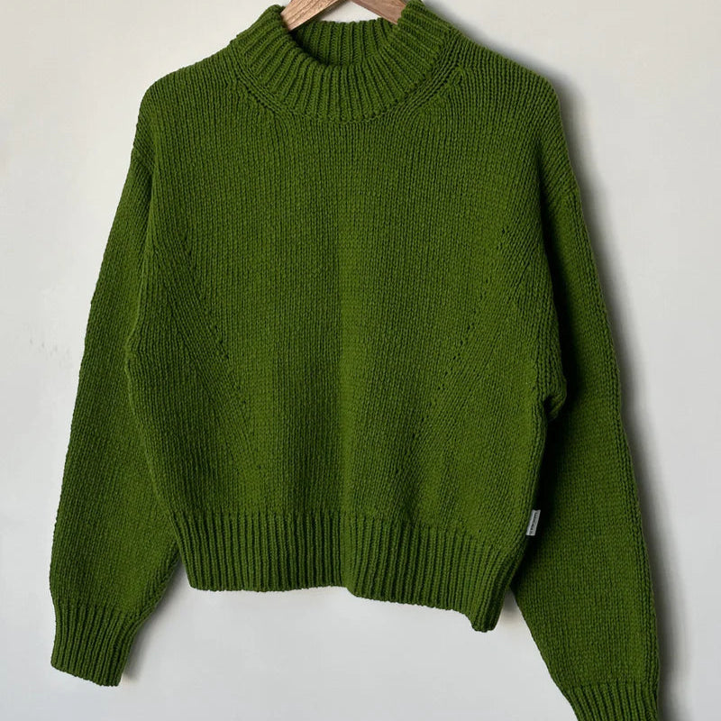 Zoe Cotton Sweater in Avocado