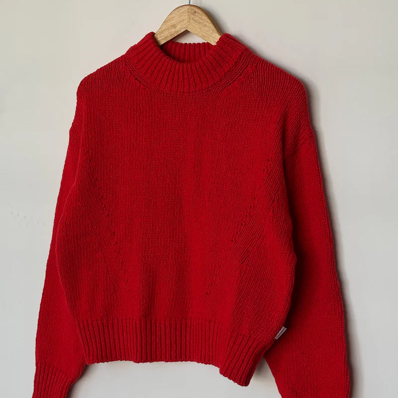 Zoe Cotton Sweater in Chili
