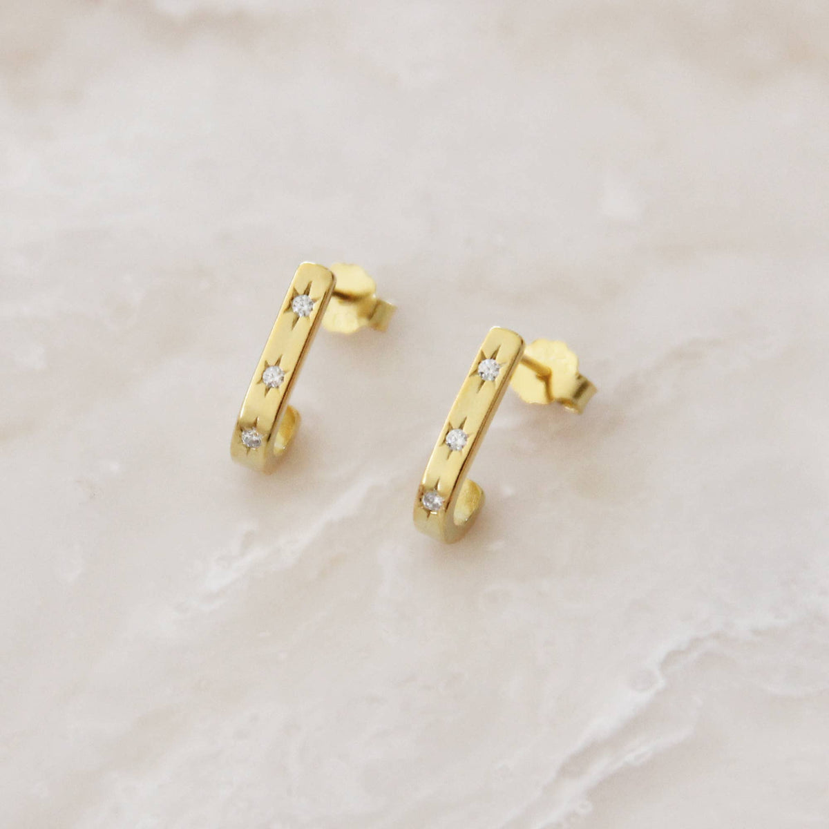 Ayu Semi Hoops in Gold
